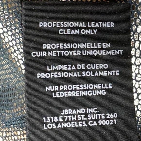 J Brand Leather Snake Embossed Pants Metallic Blue Straight Leg Size 30🌸 - Picture 10 of 16